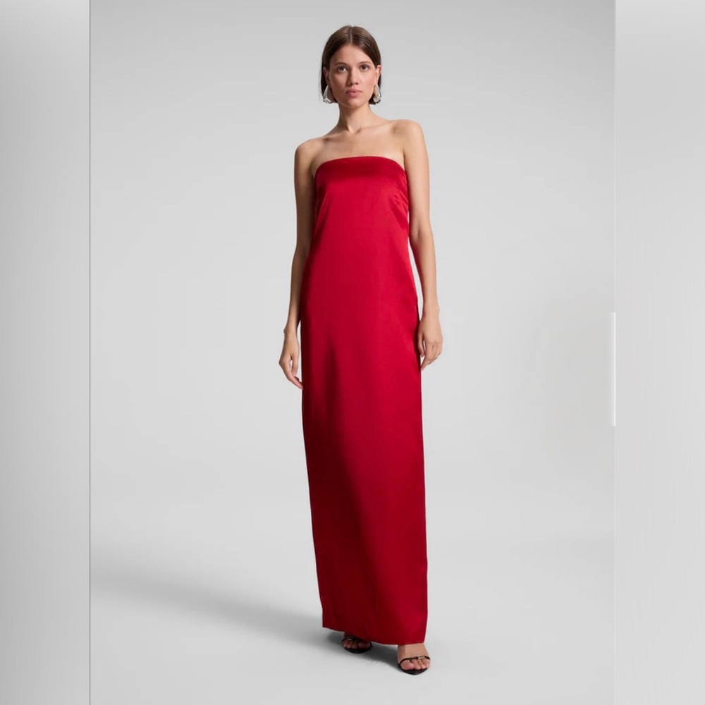 ALC Red Strapless Cocktail Gown